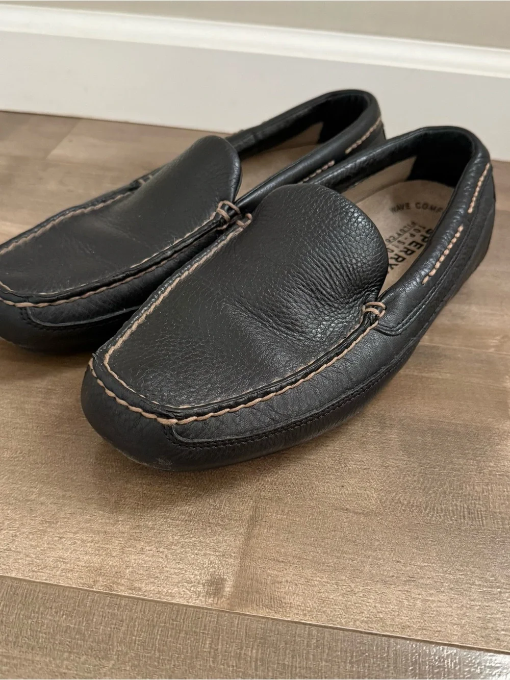 Sperry Top-Sider Loafers Black 8.5 Leather Pilot Collection Wave Comfort Slip-On